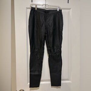 HUE Black Faux Leather Slim pants